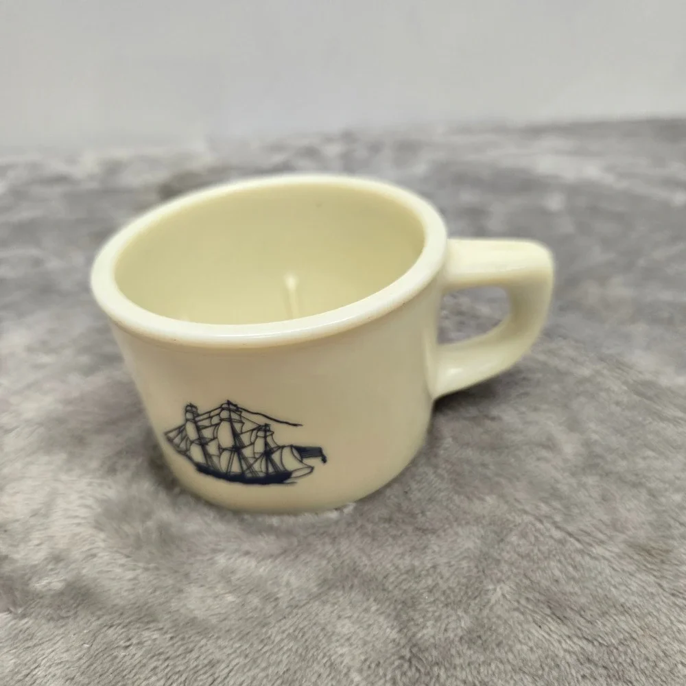 Vintage Old Spice Shulton Shaving Mug Ship Grand Turk Salem 1786 with Brush Set